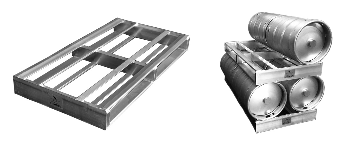 paleta de barriles de aluminio